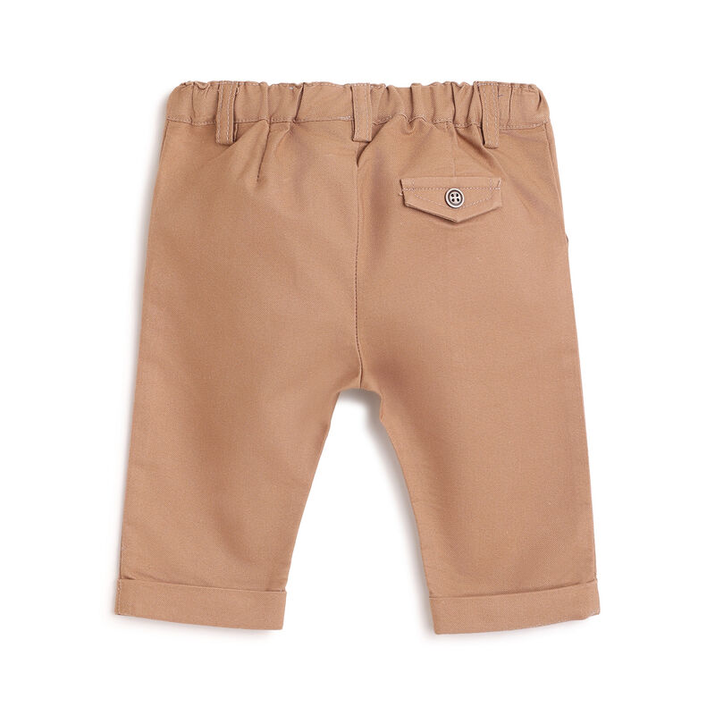 Boys Light Brown Solid Trouser image number 1